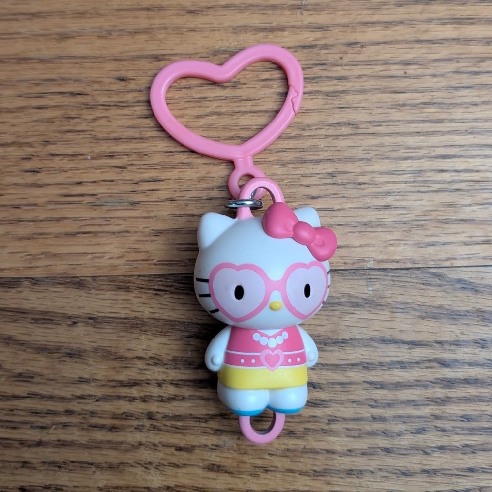 Sanrio Hello Kitty Heart Glasses Keychain Pink Clip Jazwares 2024